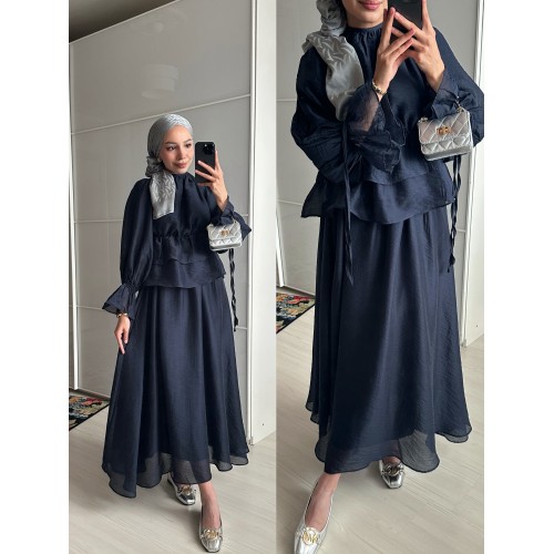 ELENA ETEKLİ TAKIM LACİVERT