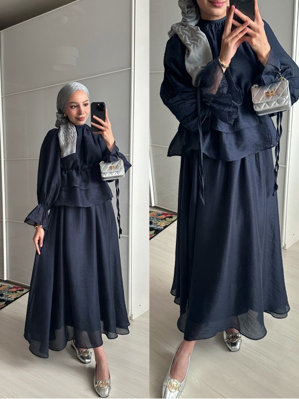 ELENA ETEKLİ TAKIM LACİVERT